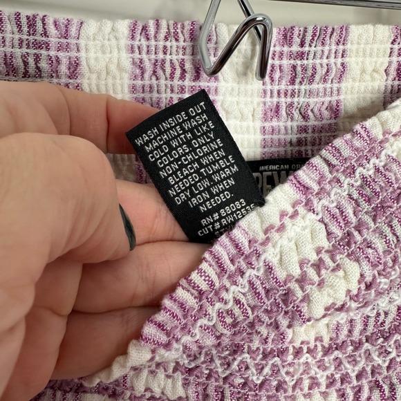 REWASH Women's Striped Smocked Waist Wide Leg High Rise Linen Blend Pants Size S - Picture 6 of 8